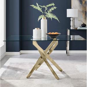 Table à manger moderne de style italien avec plateau en verre trempé pour salon et salle à manger - Product Image 3