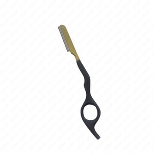 Navaja de Peluquería Profesional de Acero Inoxidable Negra y Dorada de Alta Calidad OEM al por Mayor para Adelgazar el Cabello - Product Image 4