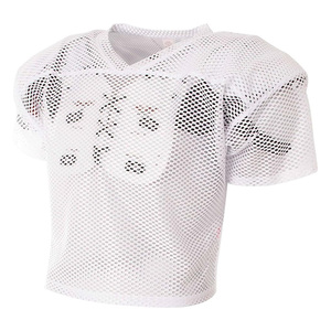 White <b>Mesh</b> V-Neck <b>Short</b> Sleeve American Football Jersey Breathable Regular Fit Adult Unisex Sportswear PUNJAB DIAMOND Custom - Product Image 1