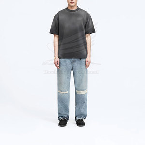 Nouveau design T-shirt délavé au soleil 100% coton personnalisable haute qualité manches courtes prix de gros fabriqué au Pakistan - Product Image 5