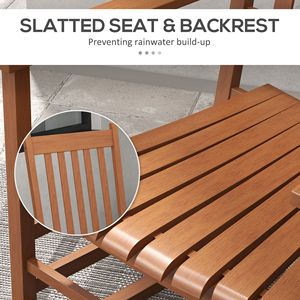 Ensemble de 2 chaises à bascule en bois d'extérieur pour patio, jardin, balcon ou véranda avec accoudoirs lisses et supports de dossier hauts - Product Image 6