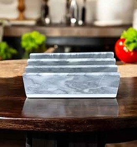Juego de Tablas de Cortar de Madera de Lujo con Soporte de Mármol Blanco, Organizador Moderno para Encimeras de Cocina, Almacenamiento y Decoración - Product Image 2