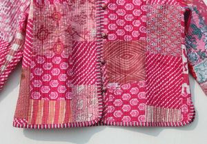 Nueva llegada indio patchwork impreso tela de algodón chaqueta acolchada mujeres usan chaqueta acolchada de algodón para mujeres - Product Image 2