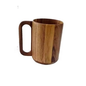 Taza de madera natural ecológica hecha a mano para café, taza de cerveza de madera reutilizable y sostenible con asa para el hogar y la oficina - Product Image 4