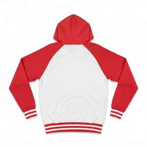 Sudadera con Capucha Raglán Roja y Blanca Personalizada, Sudadera con Letras Griegas de Hermandad, Bordado Chenille, Sudadera con Capucha de Forro Polar, Ropa Universitaria - Product Image 2