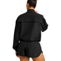 Veste coupe-vent en nylon écologique sans couture pour femmes, taille plus, fermeture éclair intégrale, légère, respirante, coupe ample, pour la course à pied, le yoga, la salle de sport
