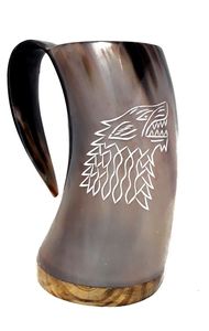 Handmade Curved Viking Drinking Horn Mug Buffalo Horn Style for Home & Hotel Animal Decorative Coffee/Tea Mug - Product Image 3