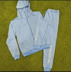 Tendances 2026 : Ensemble 2 pièces pour homme, style hiver, coupe ample, grande taille, coupe-vent, avec sweat à capuche zippé, cordon de serrage, poids moyen, effet délavé - Product Image 1