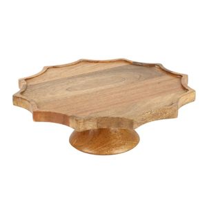 Support à gâteau rustique en bois fait main, 2 pièces, naturel, écologique, décoratif, pour mariage, anniversaire, fête - Product Image 1