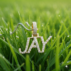 Trendy 10K <b>Solid</b> <b>Gold</b> Personalized Block Script Bling Letter Nameplate Necklace Moissanite Diamond Custom Fine <b>Pendants</b> & Charms - Product Image 4