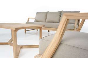 Collection de meubles de salon d'extérieur élégants en teck Gotland - Product Image 6