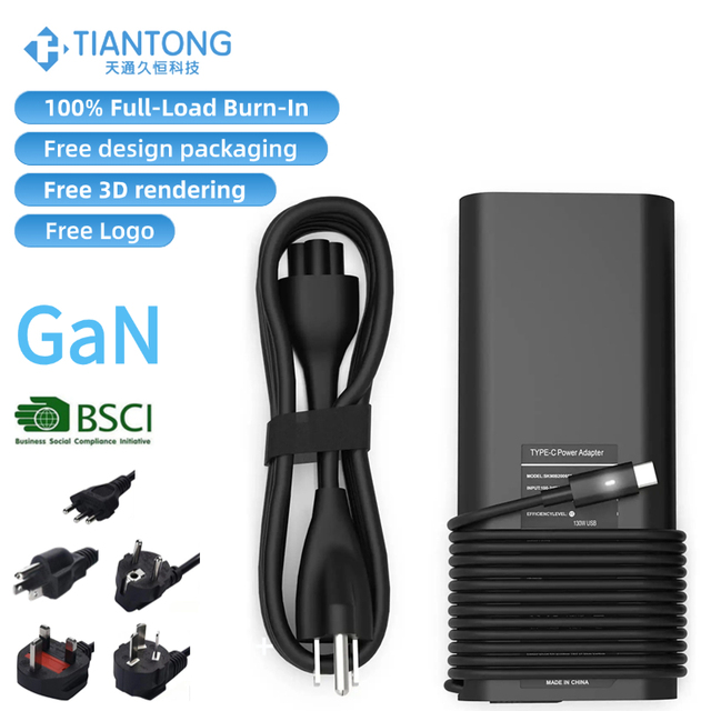 65W 130W 240W USB-C Laptop Charger for  Latitude Precision XPS Series Type-C Power Adapter PD3.0 Fast Charging GaN Power Supply