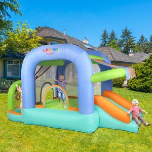Castello Gonfiabile in Tessuto Oxford 840D Serie 420D Arancione Blu Verde, Grande Attrezzatura per Divertimento all'Aperto, Piscina di Palline, Trampolino - Product Image 5
