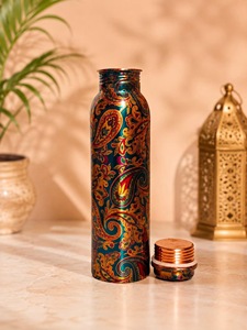 ILAHI's Hammered Copper Eco-Friendly 500ml Tumbler <b>Water</b> <b>Bottle</b> with Lid Textured Design for Outdoor Use Model ICOMCB-13189 - Product Image 6
