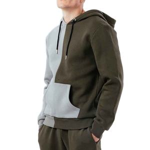 Customised Men Breathable Eco Friendly Lightweight Color Block Rib Cuffs Hoodie <b>Elastic</b> <b>Waistband</b> Jogger Tracksuit - Product Image 4