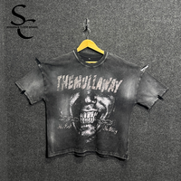 T-shirts surdimensionnés pour hommes personnalisés avec effet délavé, tissu 100% coton et col rond, manches courtes, meilleur style streetwear.