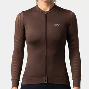 Maillot de cyclisme pour femme à manches longues avec poches compartimentées, conception d'équipe OEM, haute qualité, personnalisé, anti-rétrécissement, respirant - Product Image 1