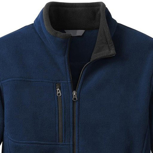 Chaqueta Bomber de Forro Polar Transpirable Azul Oscuro para Hombre, Marca ELEGANT CORPORATION, Cuello Alto, Cierre de Cremallera, Informal, Invierno, 100% Lana - Product Image 3