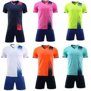 Ensemble de maillots de football pour hommes, col en V, manches courtes, dégradé orange marine, respirant, coupe athlétique, toutes saisons, 100% polyester - Product Image 6
