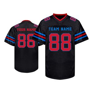 Camiseta de fútbol americano al por mayor, tela de malla transpirable, secado rápido, logotipo personalizado bordado, fabricante directo de fábrica - Product Image 3