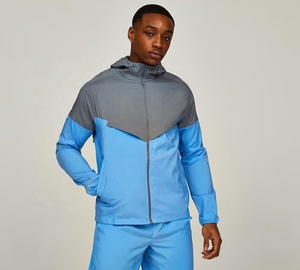 Veste d'hiver décontractée pour homme, imperméable, coupe-vent, à capuche, zippée, respirante, avec logo sur le devant - Product Image 3