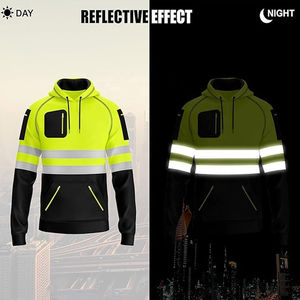 Chaqueta de Trabajo de Invierno de Alta Calidad, Alta Visibilidad, Color Amarillo y Azul Marino, Ropa de Seguridad, Logotipo Personalizable - Product Image 4