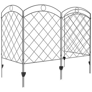 Recinzione Metallica a 4 Pannelli con Design Circolare, Facile Montaggio, Recinzioni in PVC per Giardino, Aiuole e Campi Sportivi - Product Image 1