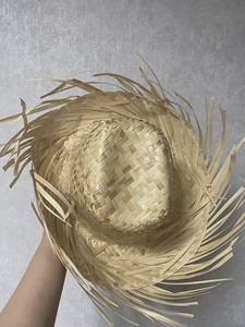 Sombrero Vaquero Artesanal de Verano, Rayado, Unisex, de Hoja de Palma Natural con Cinta, para Deportes, Uso Diario, Fiestas, Bodas, Esquí - Product Image 1