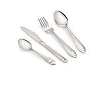 Ensemble de couverts classiques en acier inoxydable 4 pièces, finition miroir chromée, écologique, sans danger pour les aliments, ergonomique et à motifs