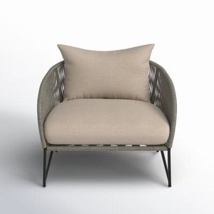 Sillón Moderno con Tejido y Estructura Metálica, Lujoso para Jardín, Hogar, Balcón, Restaurante, Cafetería, Exterior e Interior - Product Image 1