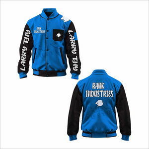 แจ็คเก็ตฤดูหนาวแบบ Letterman สำหรับผู้ชายรุ่นใหม่ล่าสุด พร้อมปกตั้งและโลโก้ด้านหน้า ระบายอากาศได้ดี เป็นมิตรกับสิ่งแวดล้อม ดีไซน์ปรับแต่งได้ - Product Image 4