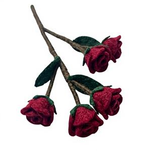 Roses en feutre de laine faites à la main, tiges de fleurs 3D en feutre aiguilleté de qualité supérieure pour la décoration de la maison et de mariages, vente en gros pour les chaînes de magasins - Product Image 6