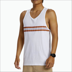 High Quality Vintage Men's Sleeveless Fitness Tank Top with Front <b>Logo</b> Quick Dry & Breathable Wholesale Price - Product Image 5