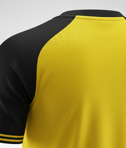 Camiseta de Fútbol para Hombre, Amarilla y Negra, con Bloques de Color, Manga Corta, Cuello en V, Absorbe la Humedad, Ropa Deportiva de Poliéster para Todas las Temporadas - Product Image 6