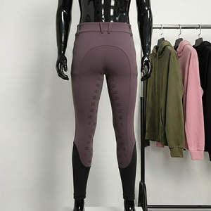 Pantalones ajustados de equitación para mujer, de color liso, personalizados y de alta calidad, fabricados en fábrica, para competición. - Product Image 6