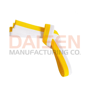 Cinturón de Karate Blanco y Amarillo de 1.8M, Duradero, de Algodón, Unisex, Equipo de Entrenamiento de Artes Marciales - Product Image 2