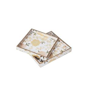 Floral Printed Wooden Serving Storage Tray For <b>Breakfast</b> Coffee Food Tray Wood Platter & Vanity Tray For Coffee Table Decoration - Product Image 3