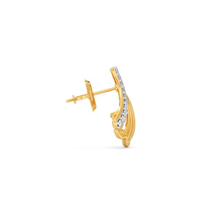 ต่างหูเพชรทรงพัดสีทอง - Product Image 3