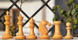 Luxury Handmade Solid Wood Chess Set with Boxwood & African Padauk Pieces-Decorative Board Game for Family <b>Entertainment</b> - Product Image 5