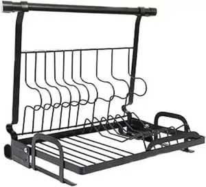 Escurridor de Platos de Hierro Blanco de Varios Niveles con Organizador de Almacenamiento, Porta Cubiertos y Bandeja de Drenaje - Product Image 3