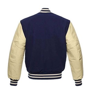 Varsity Letterman <b>Jacket</b> Navy Blue Color Wool <b>Leather</b> Streetwear Custom OEM Comfortable College Baseball <b>Jacket</b> For Men - Product Image 6
