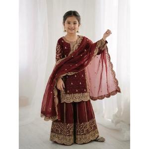 <b>Kurta</b> Palazzo Set with Dupatta Embroidered Ethnic Wear Festive Wedding Party Designer Outfit Traditional Wear <b>for</b> <b>Women</b> - Product Image 1
