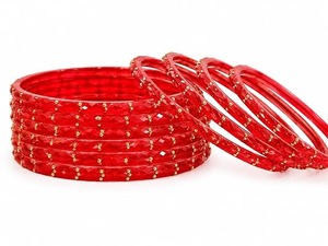 Juego de brazaletes de cristal con diseño de gota de lluvia, elegantes y con acabado brillante, para mujeres, para uso nupcial y festivo, a la venta, de proveedor indio. - Product Image 2