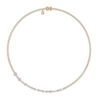 Collier Chaîne Tennis en Diamants de Laboratoire Taille Mixte Premium, Or 9KT 10KT 14KT 18KT, Argent Sterling, Bijoux de Mariage de Luxe pour Femme, Cadeau