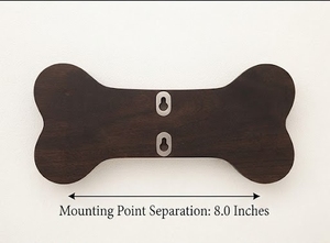 <b>Wooden</b> Bone Shape Wall Hook With Brass Hooks And Resin Inlay <b>Rustic</b> Decorative Hanging Accessory - Product Image 3