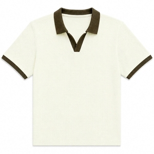 Polo à manches courtes pour homme de haute qualité, couleur unie, tricoté, décontracté, respirant, design personnalisé - Product Image 5
