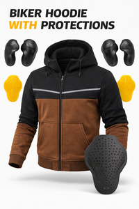 Classic Armoured Polyester/Cotton Quick Dry Customizable Unisex Motorcycle Hoodie CE Approved Removable <b>Protectors</b> Reinforced - Product Image 2