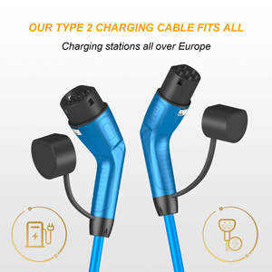 Cables de Carga Rápida para Coche Tipo 2 a Tipo 2, Estándar Europeo IEC 62196, Cargador de Coche Eléctrico Tipo 2, Kit de Estación de Carga Portátil para Coche Eléctrico - Product Image 3