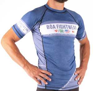 เสื้อรัดกล้ามเนื้อ BJJ แบบสั่งทำพิเศษสำหรับผู้ชาย แขนสั้น สำหรับยิวยิตสู ชุดรัดกล้ามเนื้อแบบไม่ใช้ผ้าคลุม สำหรับการฝึกซ้อม MMA แบบซับลิเมชั่น - Product Image 4