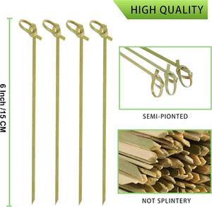 Brochetas de Bambú Premium Anudadas a Mano en Vietnam, Palillos para Cócteles para Restaurantes, Hoteles, Bares, Aperitivos y Presentación de Alimentos - Product Image 2